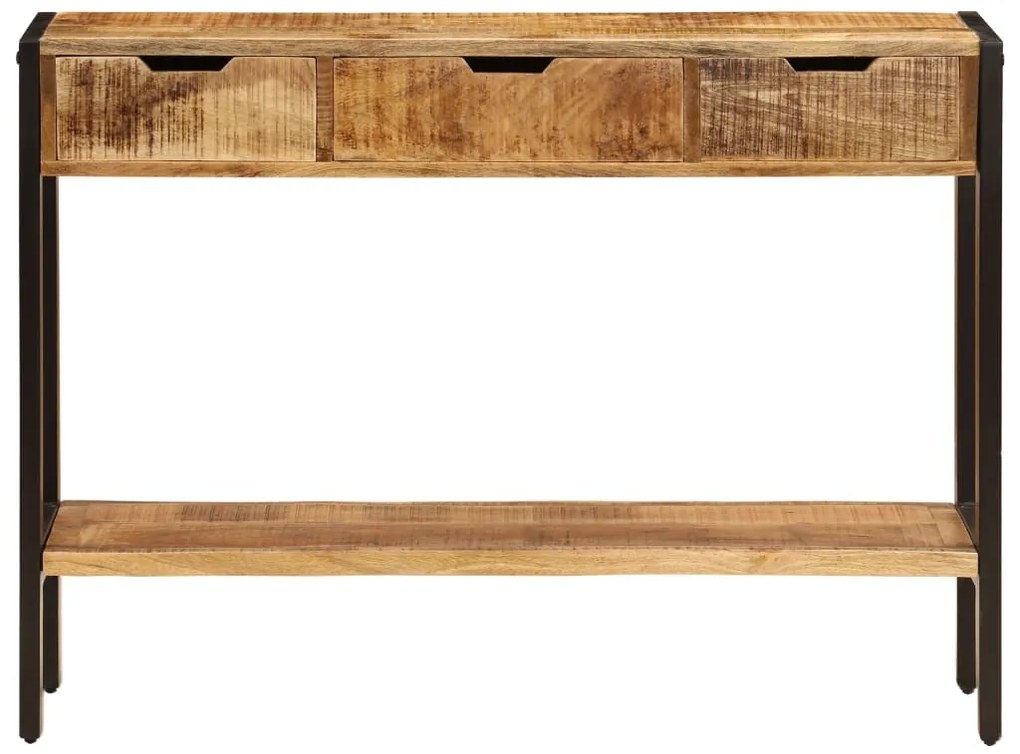 Aparador com 3 gavetas 110x35x75 cm madeira de mangueira maciça