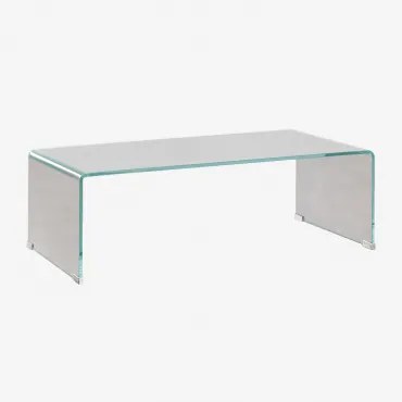 Rectangular Coffee Table 110x55 Cm In Tempered Glass Crhis Transparente - Sklum