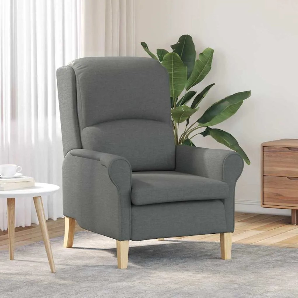 vidaXL Poltrona Cinza Escuro 52 cm Tecido