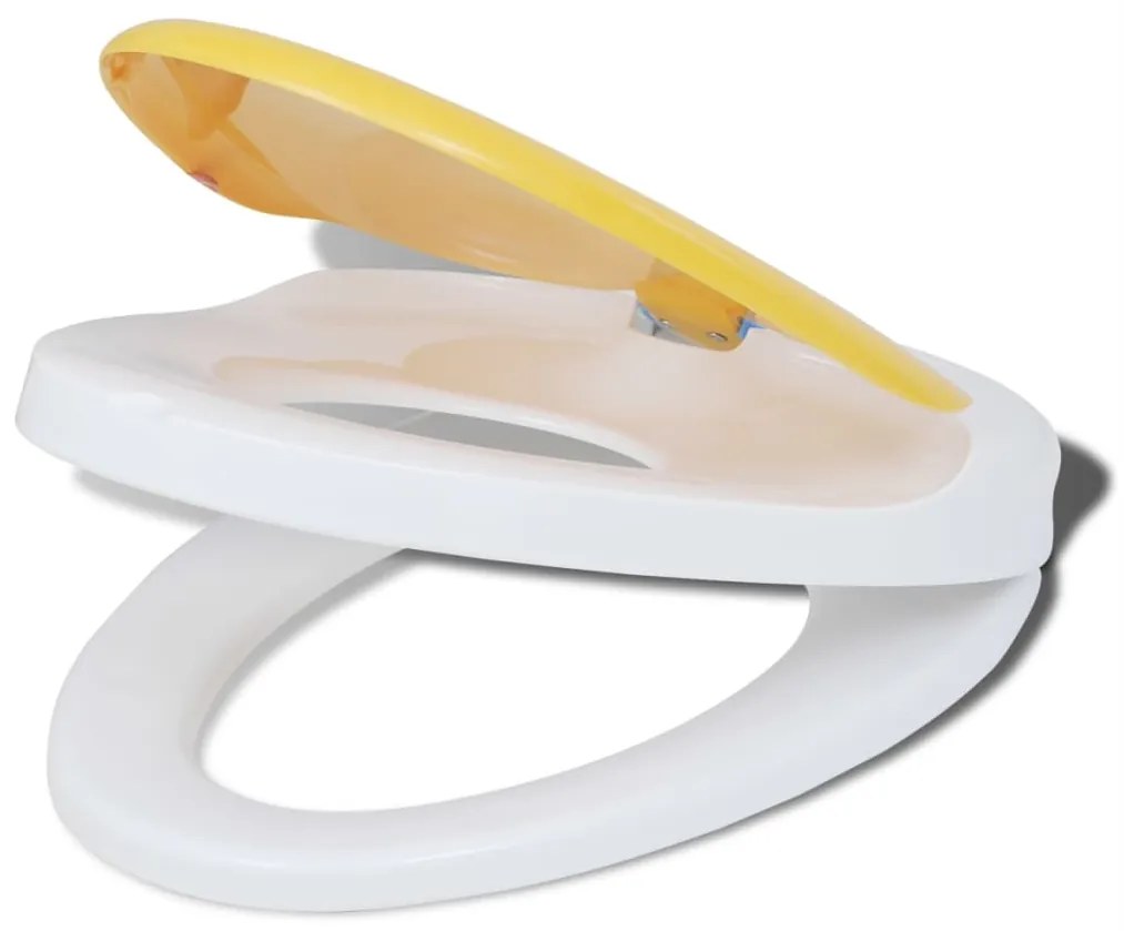 Tampos sanita tampas fecho suave 2pcs plástico branco e amarelo