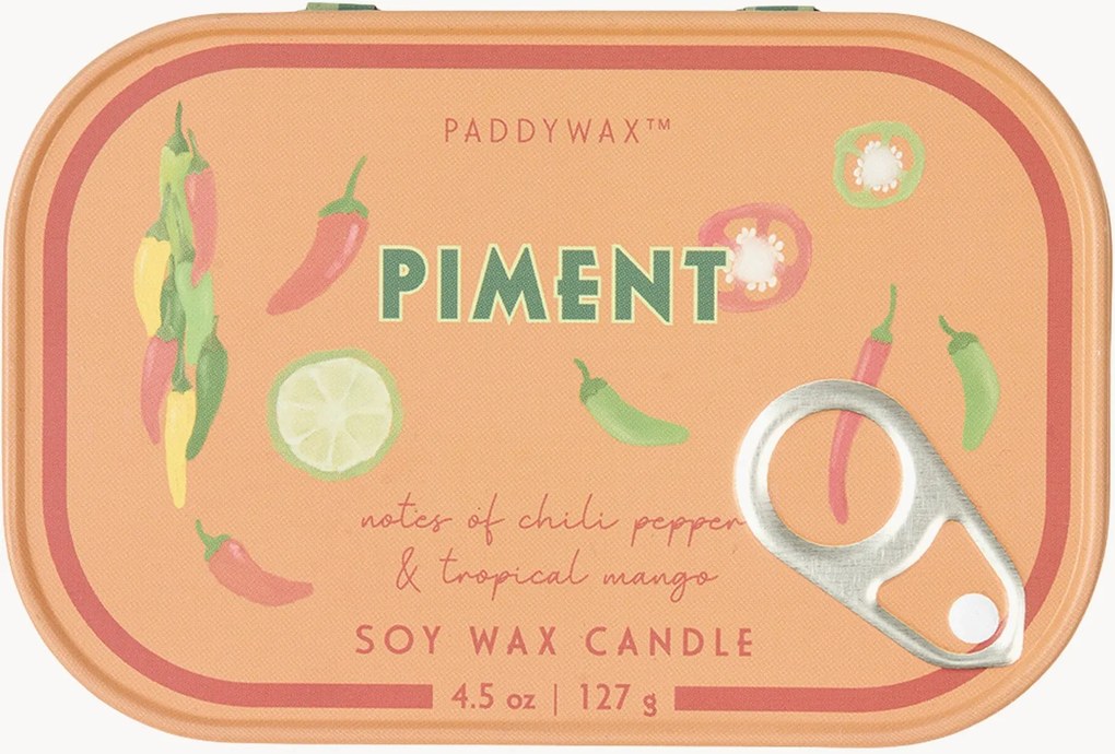 Vela perfumada em lata estampada Piment (malagueta, manga)