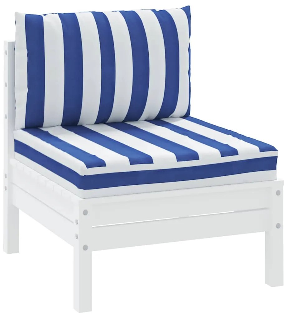 Almofadões p/ paletes 2 pcs tecido oxford riscas azul/branco