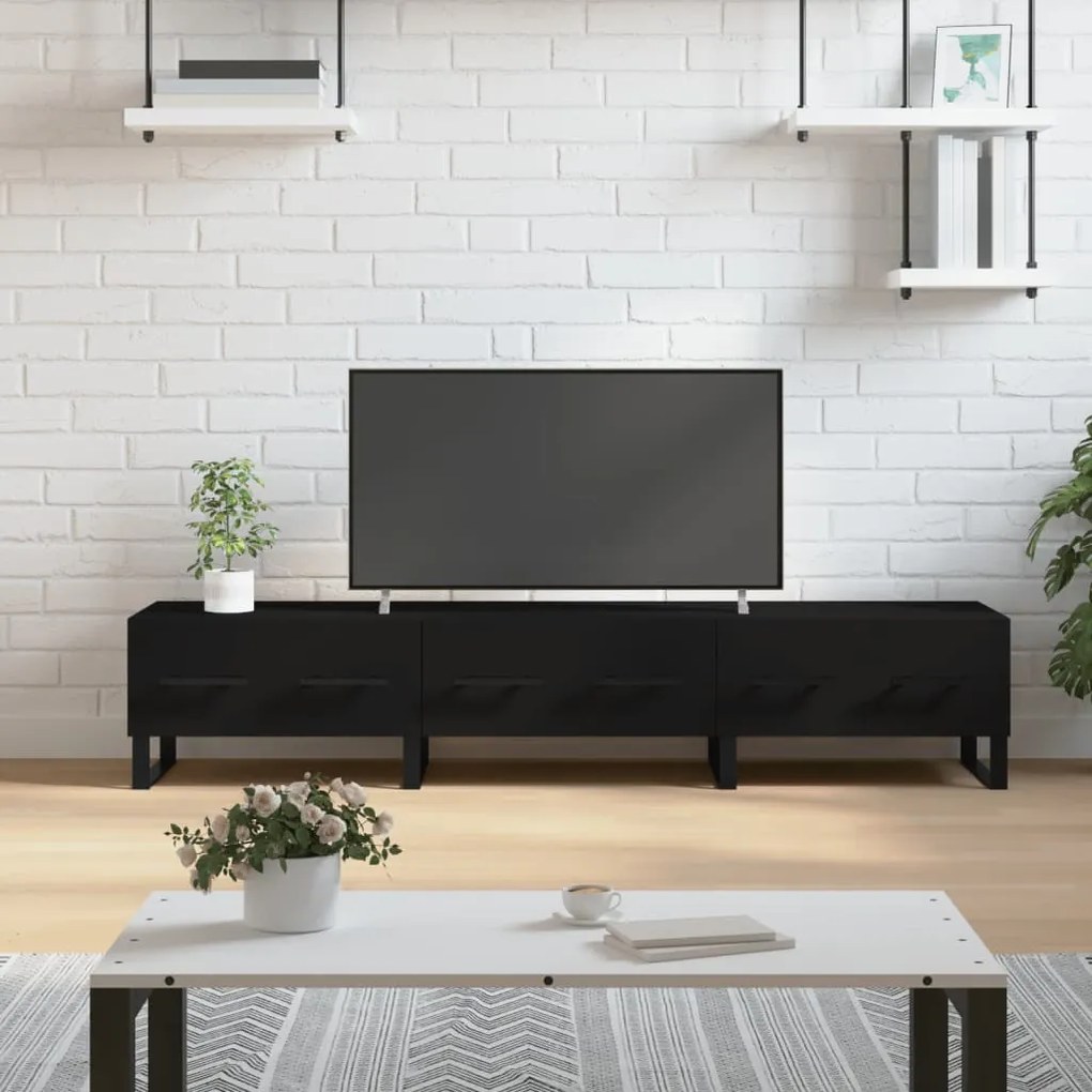 Móvel de TV 80x36x50 cm derivados de madeira preto