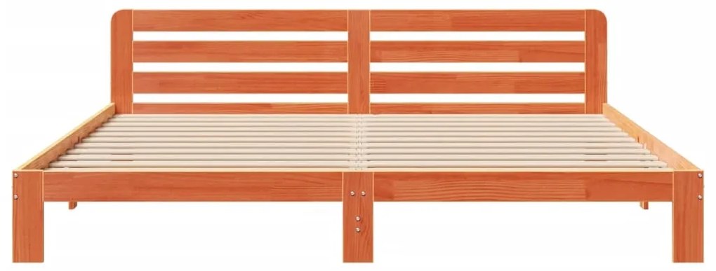 Cama sem colchão 180x200 cm pinho maciço castanho-mel