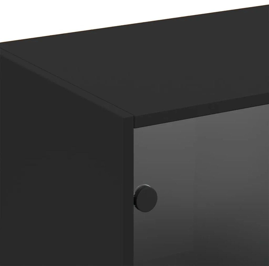 Estante c/ portas 204x37x75 cm derivados de madeira preto