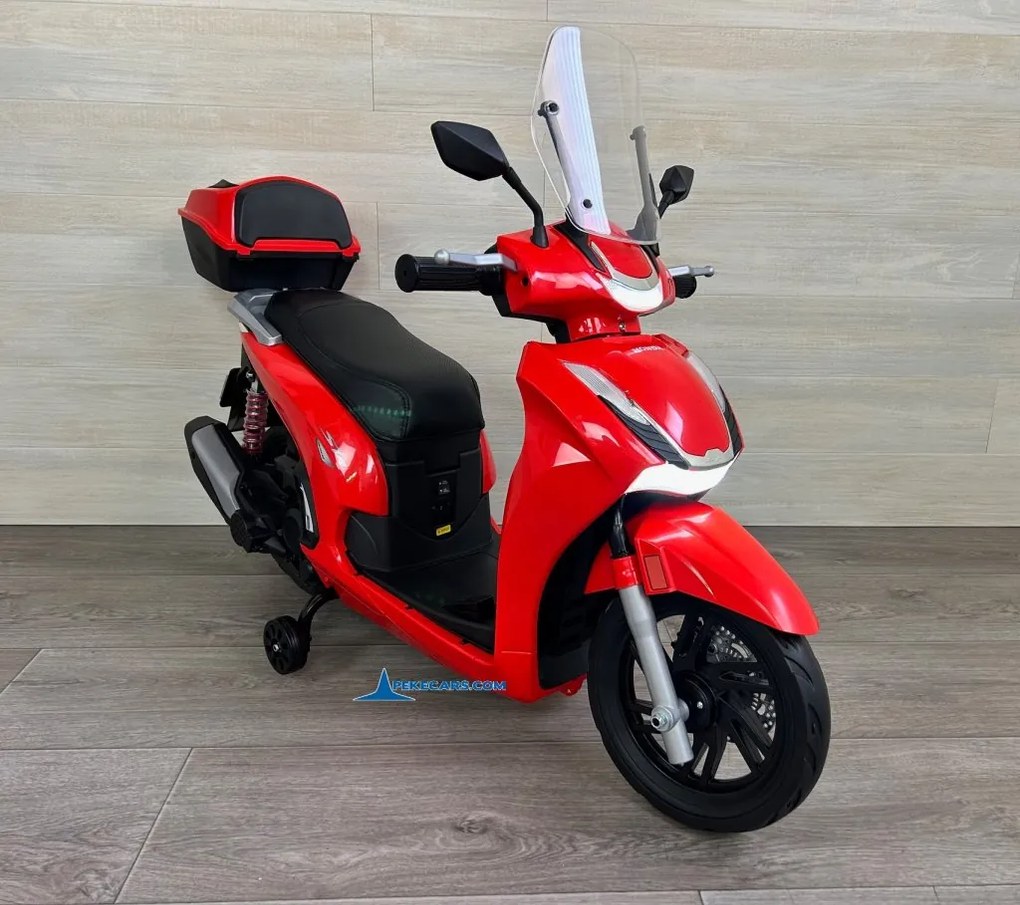 Mota elétrica para crianças a 6 anos 12V Honda SH350i rodas Borracha Vermelha
