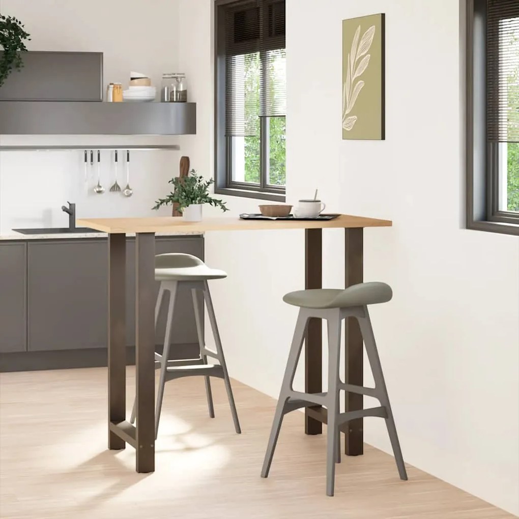 Pés de mesa de bar em aço natural, 2 peças, 60x (110-111) cm, aço