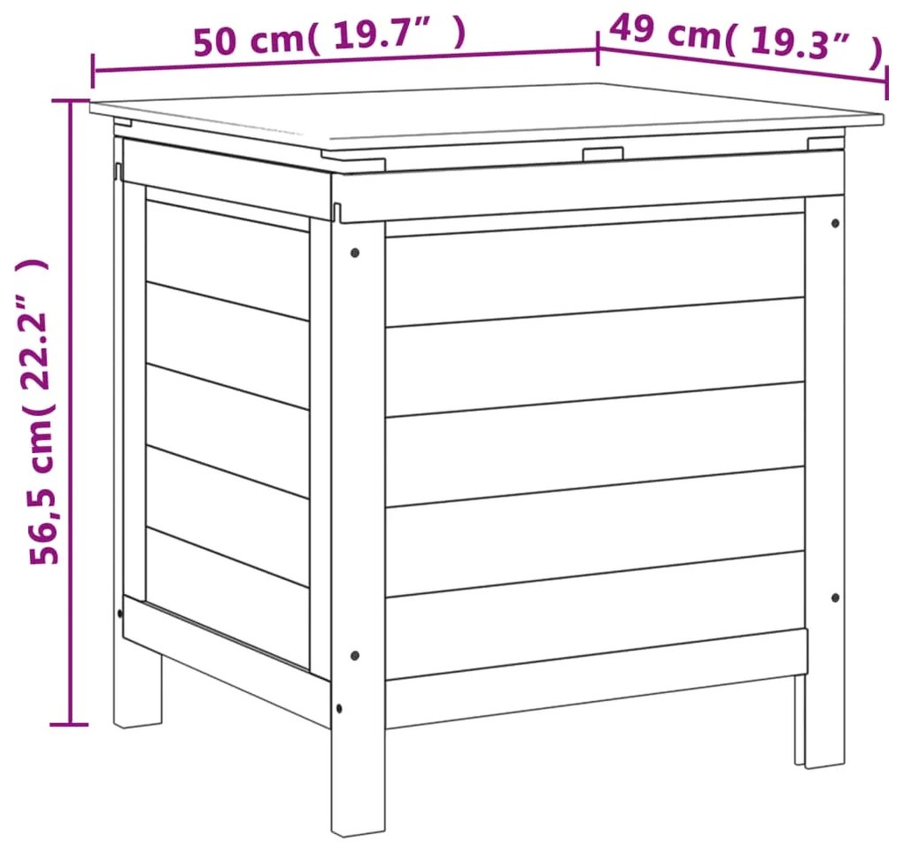 Caixa de arrumação p/ jardim 50x49x56,5cm abeto maciço castanho