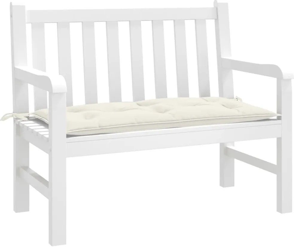 Almofadão banco jardim 100x50x7cm mesclado tecido creme