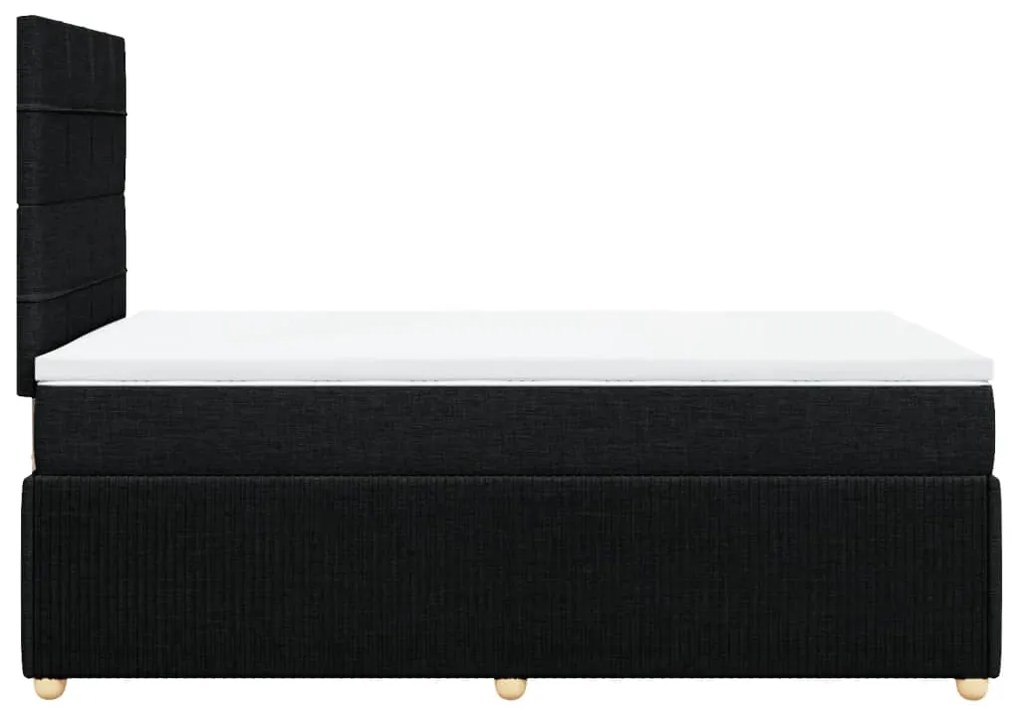 Cama boxspring com colchão 120x190 cm tecido preto