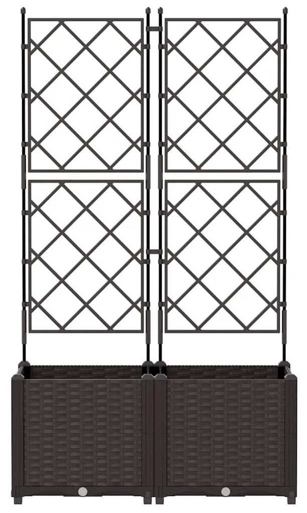 Plantadeira de Jardim com Treliça 2 pcs Castanho 80x40x143 cm