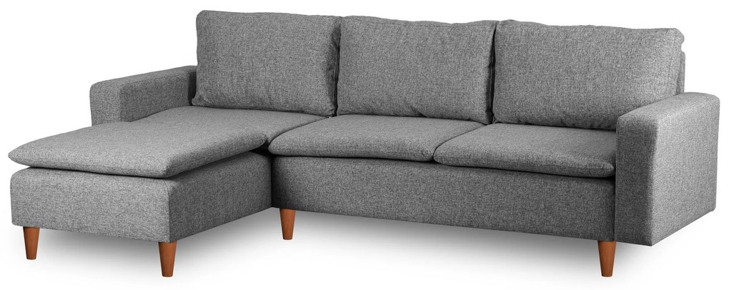 Sofá de Canto Lungo – Cinzento Claro – 255 cm