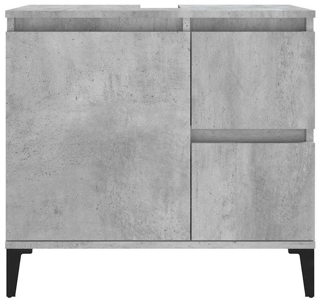 Armário WC 65x33x60 cm derivados de madeira cinzento cimento