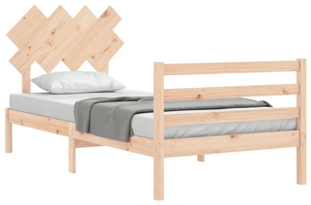 Estrutura de cama com cabeceira 100x200 cm madeira maciça