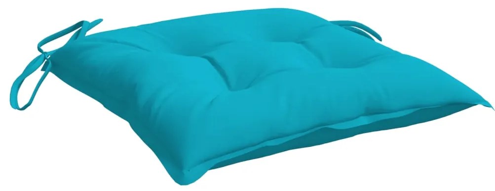 Almofadões de cadeira 4 pcs 50x50x7 cm tecido oxford turquesa