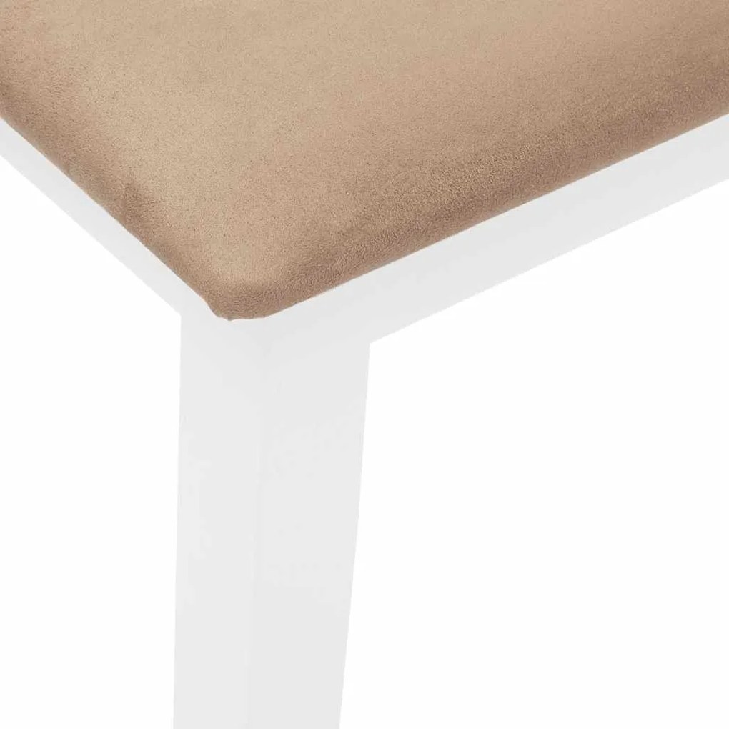 Banco 90 cm madeira seringueira maciça branco