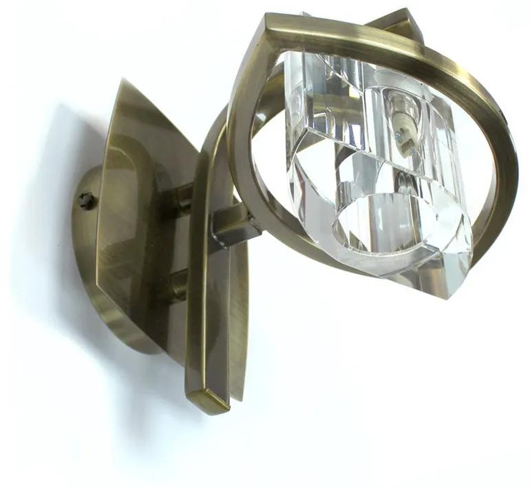Cheye Wall Light Brass 1xG9 Oval Optic Glass