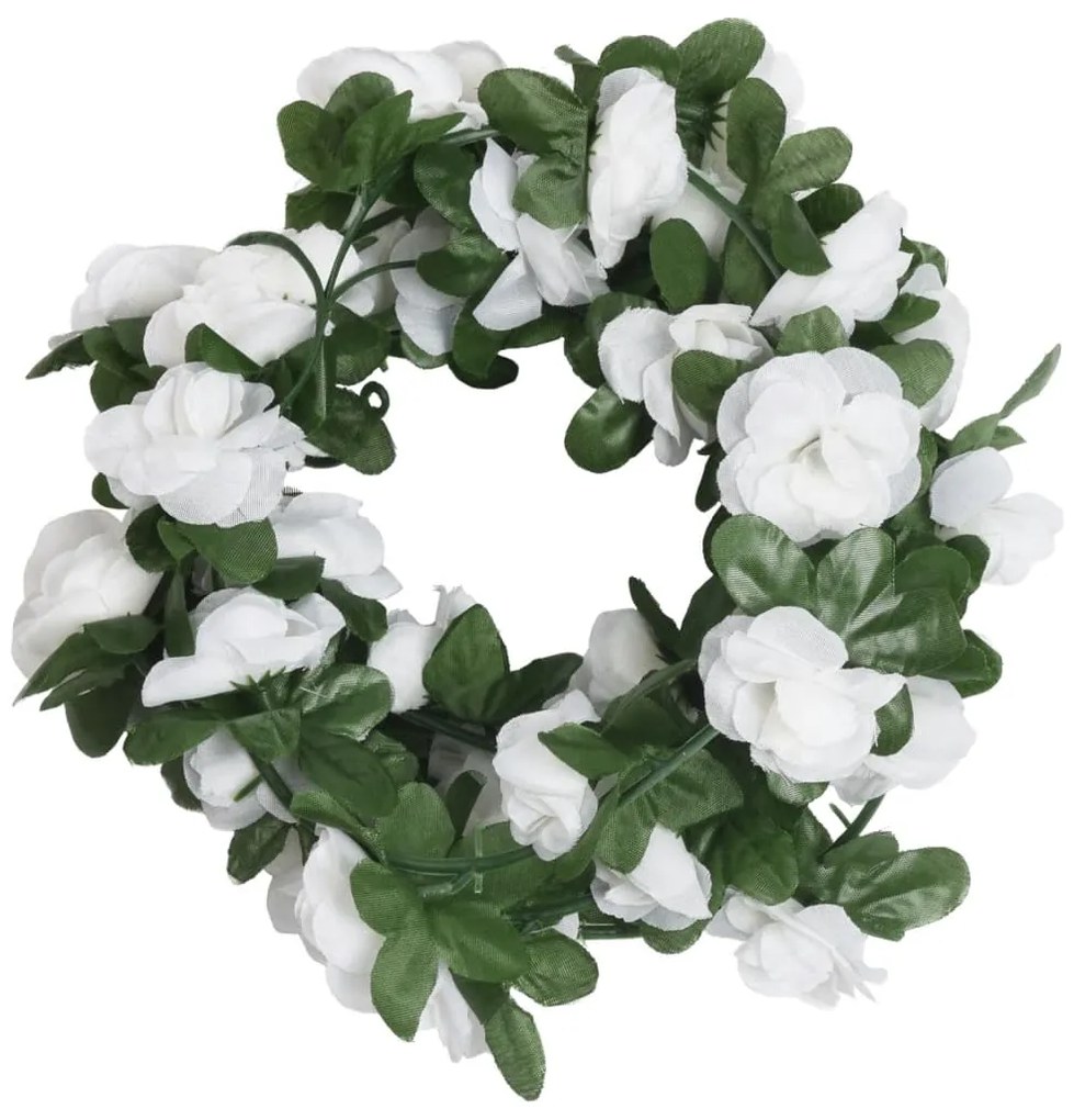 Grinaldas de flores de Natal 6 pcs 250 cm branco