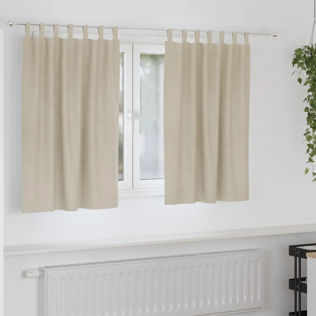 Cortinas Blackout vidaXL com Lacos de Suspensão 2 pcs Veludo Creme