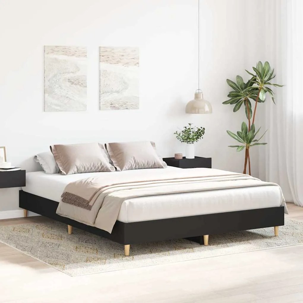 Estrutura de cama sem colchão 150x200 cm preto