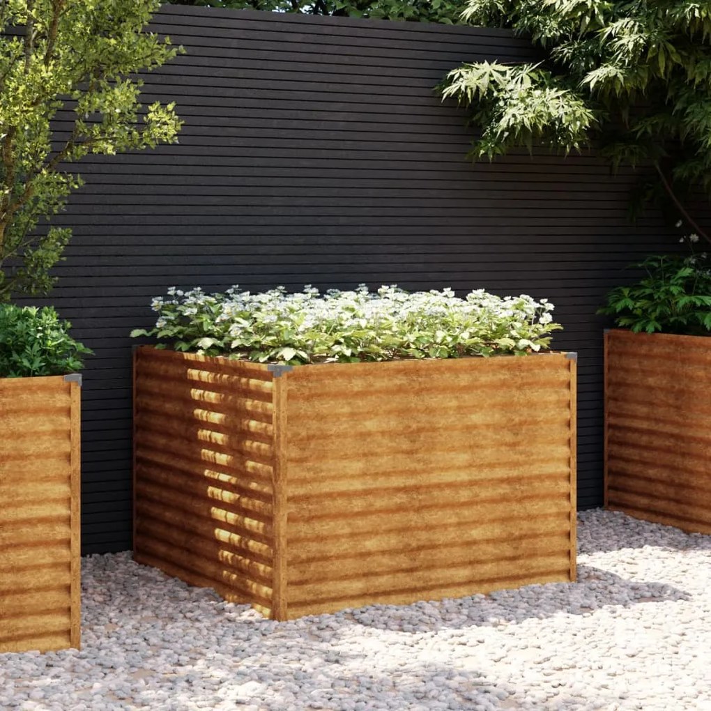 Canteiro elevado de jardim 100x100x69 cm aço corten