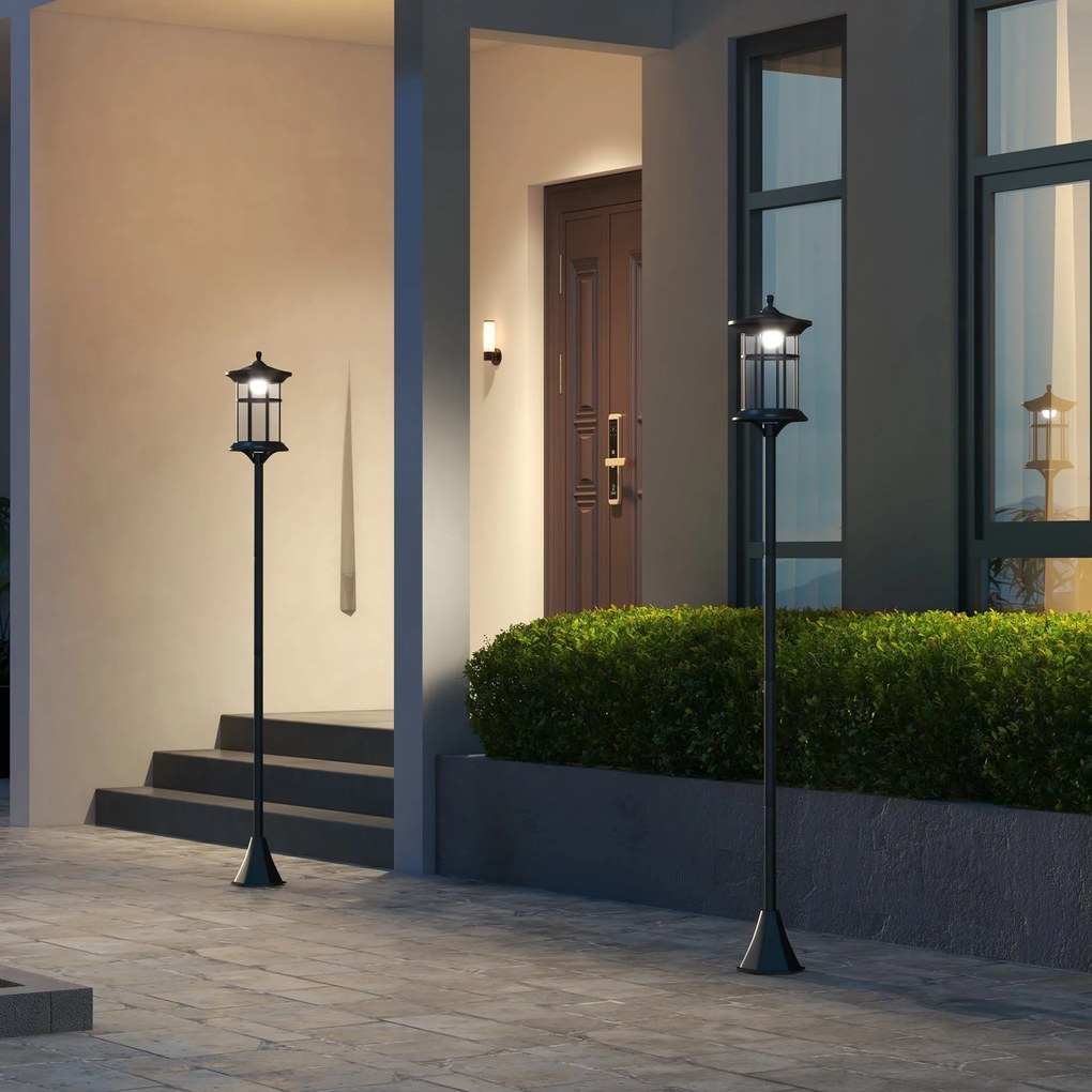 Conjunto de 2 Candeeiros Solares para Exterior – 23,5x23,5x184 cm – Es