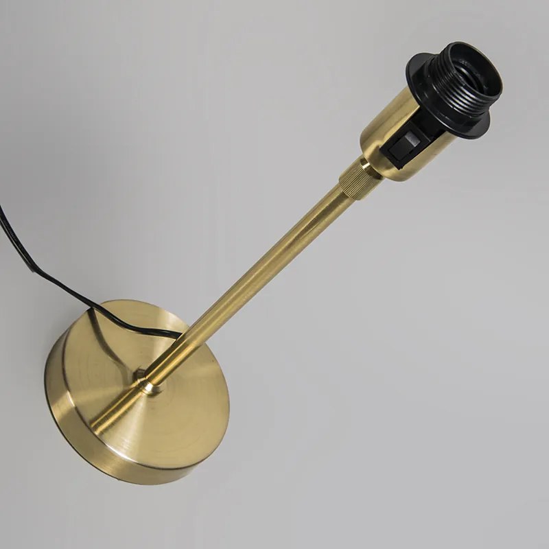 Candeeiro de mesa dourado/latão com cúpula preta 25 cm ajustável - Parte Moderno