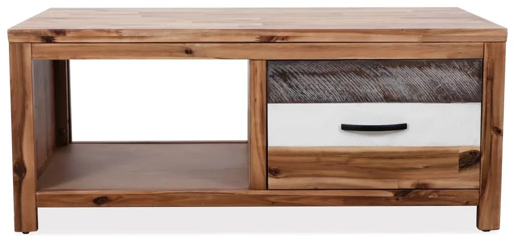 Mesa de centro em madeira de acácia maciça 90x50x37,5 cm