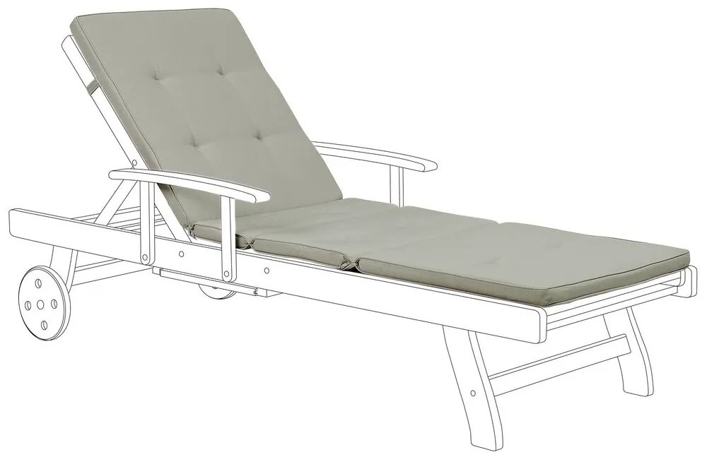 Almofada para espreguiçadeira de jardim 188 x 59 x 5cm taupe TOSCANA/JAVA Beliani