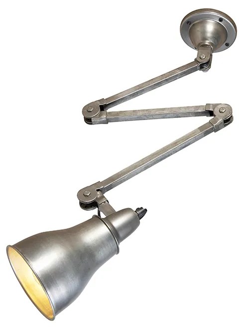 Candeeiro de parede industrial cinzento ajustável - Mersey Industrial,Rústico