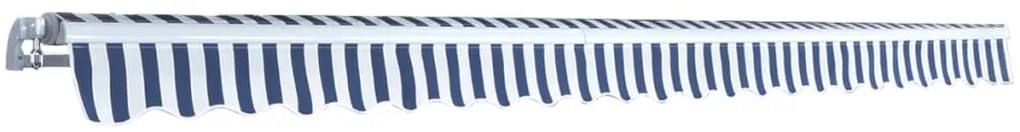 Toldo dobrável manual 500 cm azul e branco