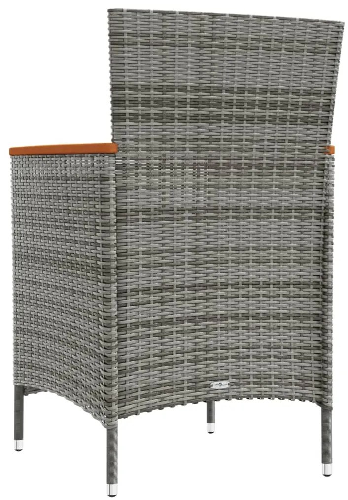 Cadeiras de jantar para jardim 2 pcs vime PE cinzento
