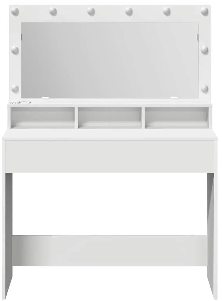 mesa de maquiagem branca vidaXL com luzes LED - 100x41x135 cm