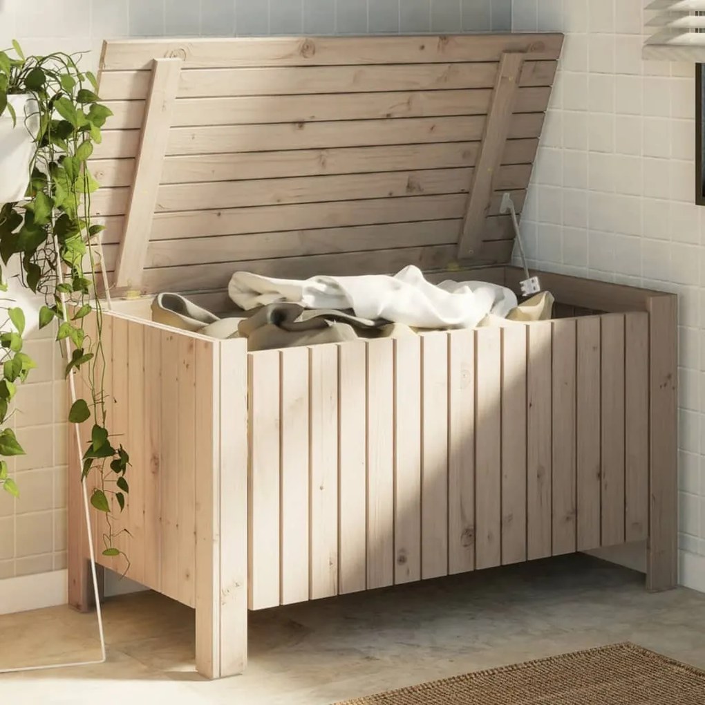 vidaXL Caixa de arrumação com tampa RANA 100x49x54 cm pinho maciço