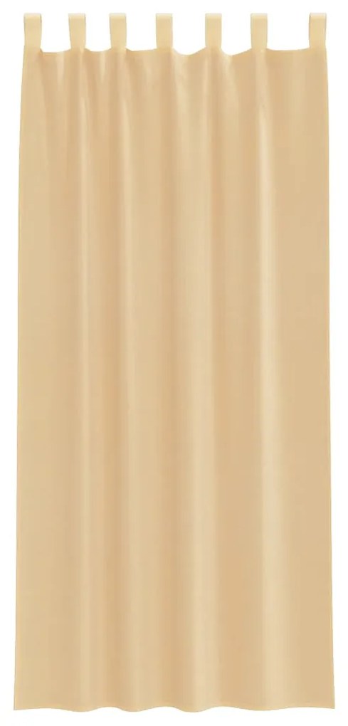 Cortinas de voile com bolsos para varão 2 pcs areia
