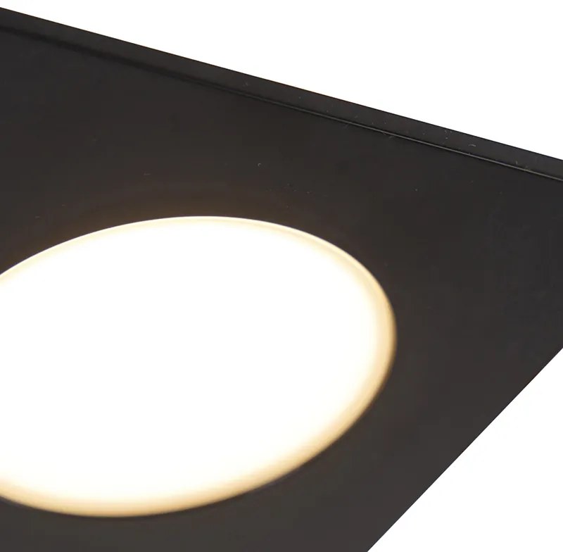 Conjunto de 6 focos embutidos pretos com LED regulável em 3 etapas IP65 - Simply Moderno