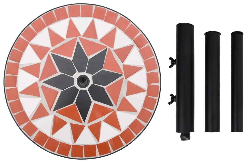 Base p/ guarda-sol redonda 12 kg terracota e branco