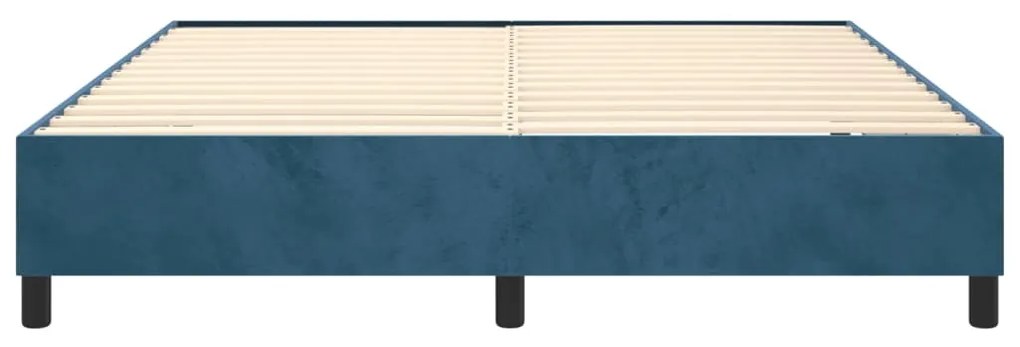 Estrutura de cama sem colchão 200x200 cm veludo azul-escuro
