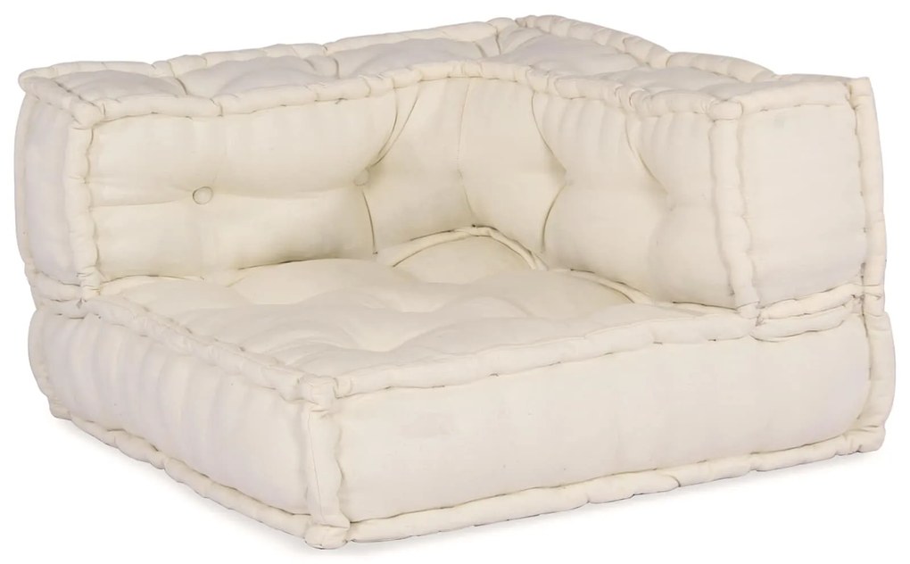 vidaXL Sofá Modular 4 pcs Creme tecido