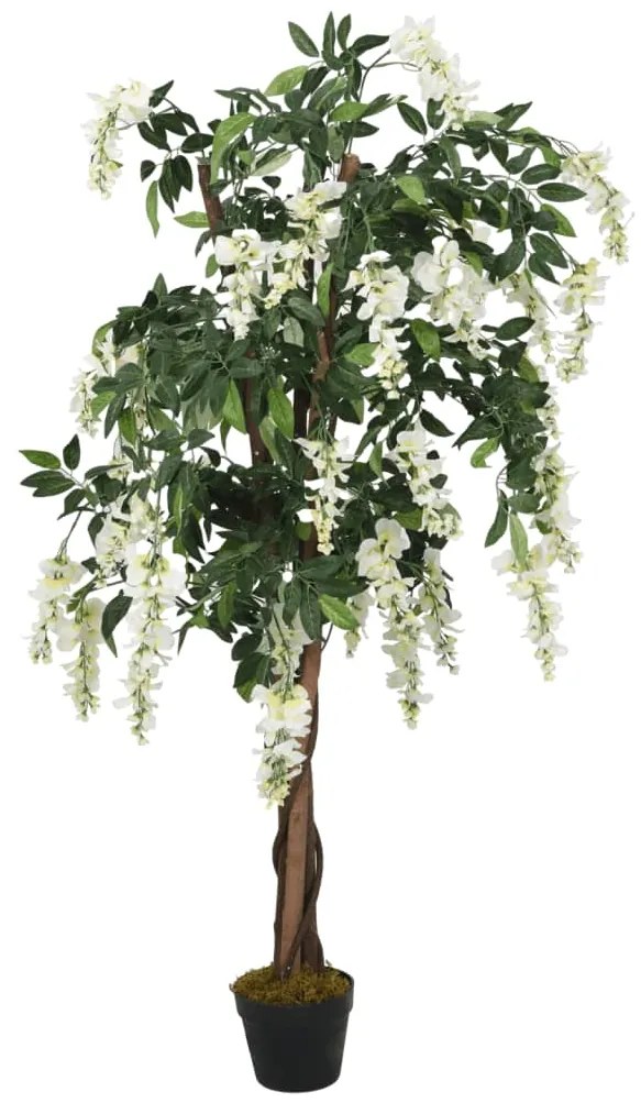 Glicínia artificial 840 folhas 150 cm verde e branco