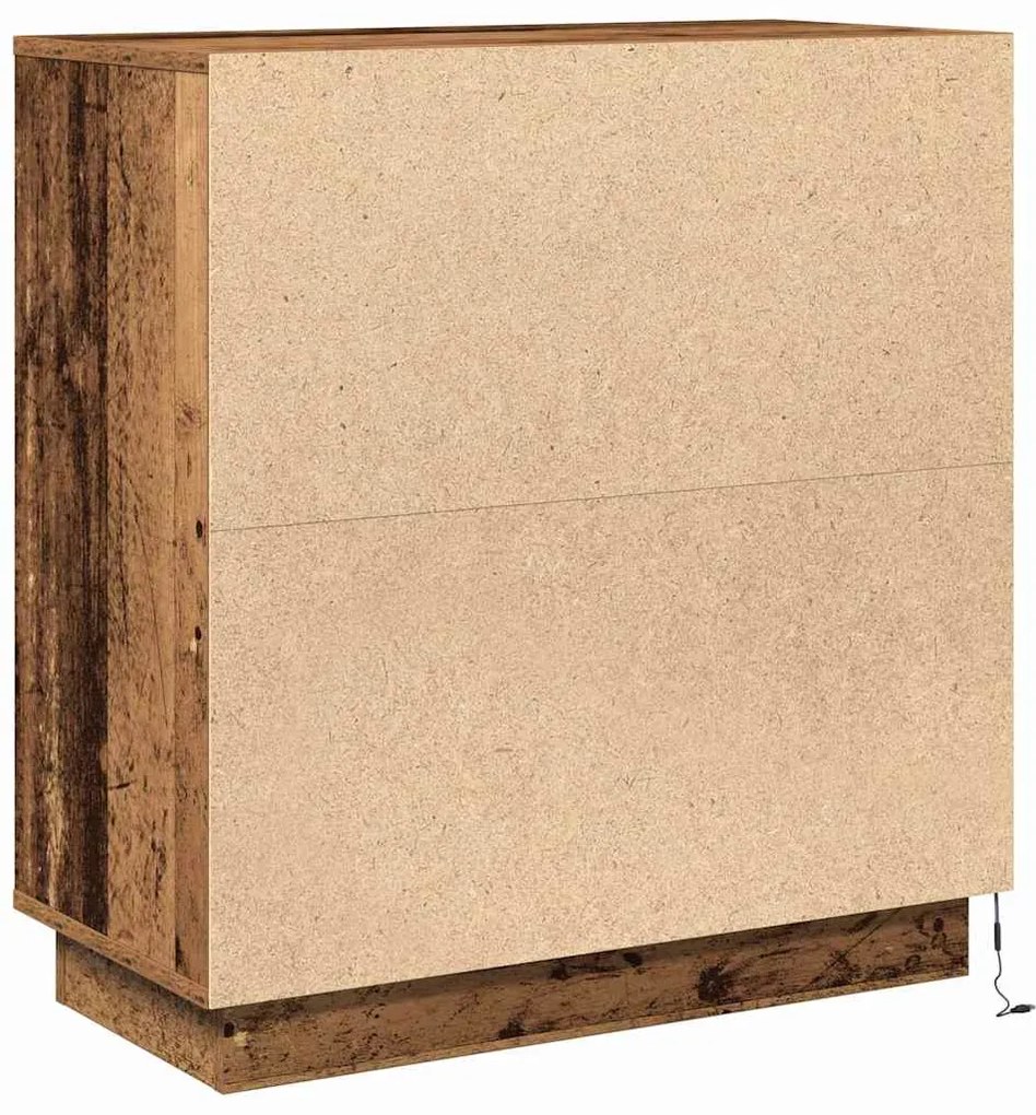 Buffet vidaXL com LED em Madeira Velha 71x34,5x75 cm