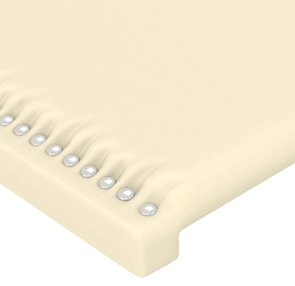 Cabeceira de cama c/ LED 93x16x78/88 cm couro artificial crème