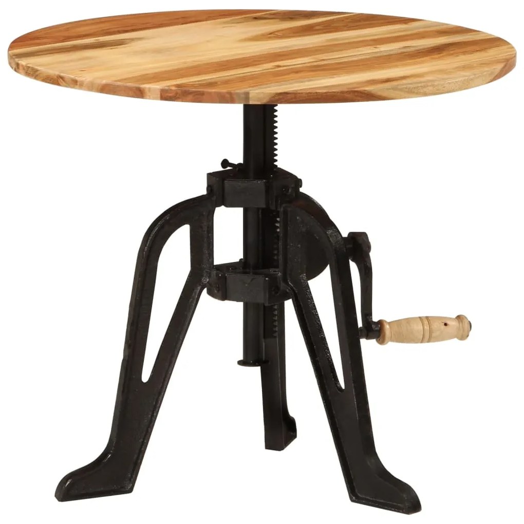Mesa de apoio 60x(42-62) cm acácia maciça e ferro fundido