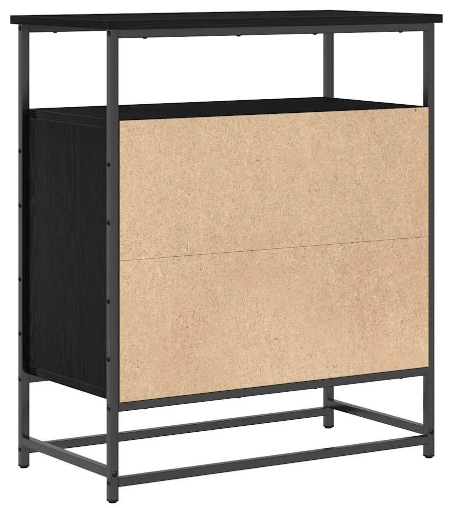 Sideboard vidaXL Preto Carvalho 69x35x80 cm Madeira Engenharia e Aço