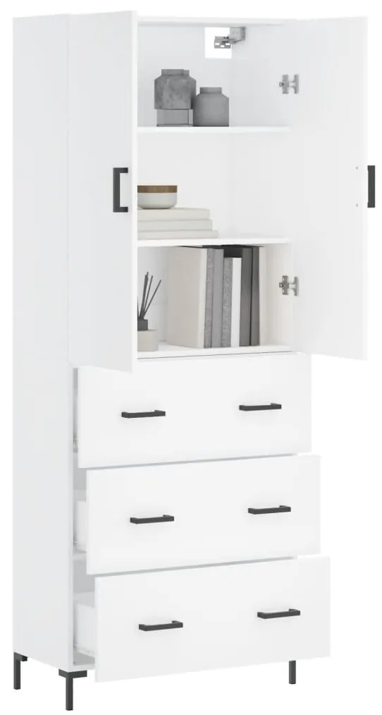 Armário alto 69,5x34x180 cm derivados de madeira branco