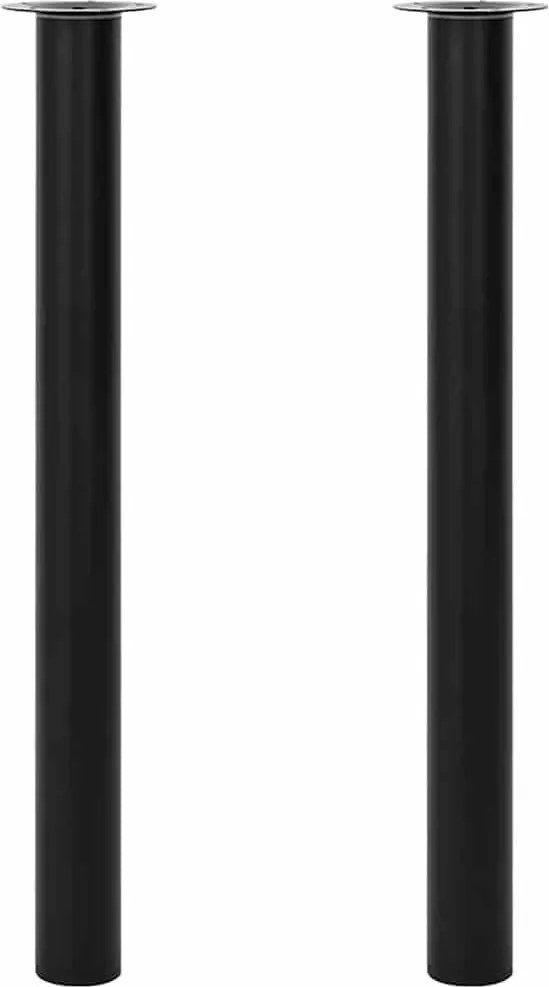 2 Pernas de mesa telescópicas, preto 710 mm-1100 mm