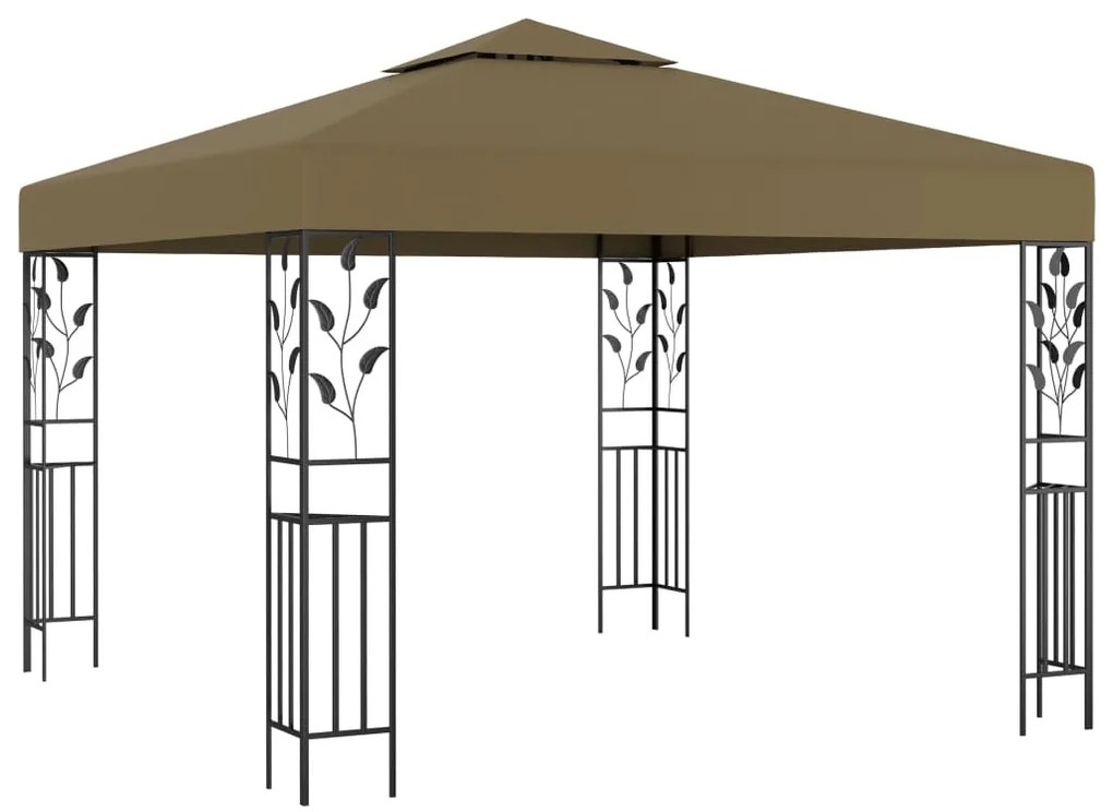 Gazebo 3x3 m 180 g/m² cinza-acastanhado