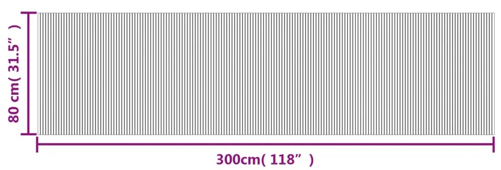 Tapete retangular 80x300 cm bambu cinzento