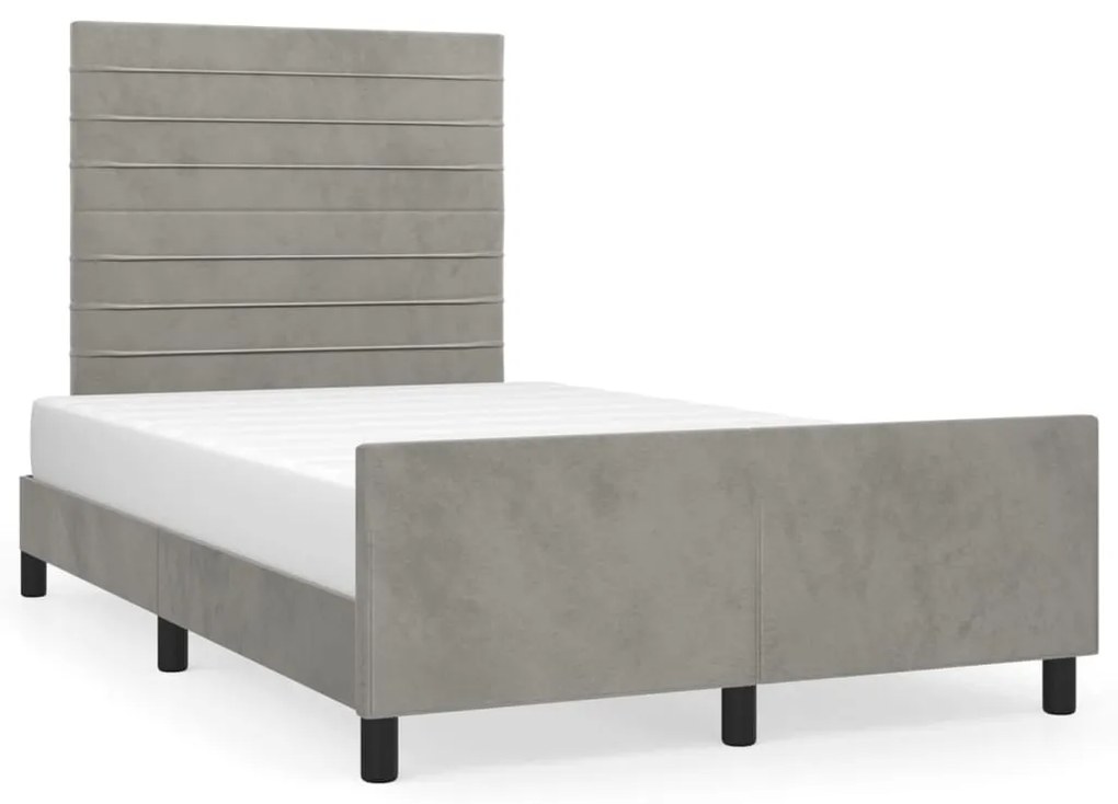 vidaXL Estrutura de cama sem colchão cinza claro Veludo
