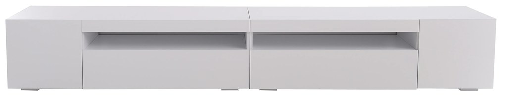 Móvel de TV Moderno Branco, Iluminação LED Variável, Sala de Estar e Sala de Jantar 240 cm,240x39x35cm, Branco